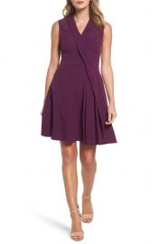 Adrianna Papell Stretch Crepe A-Line Dress at Nordstrom